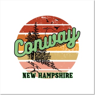 Conway New Hampshire Retro Vintage Sunset Posters and Art